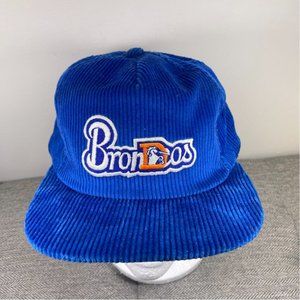 Vintage 80's Denver Broncos AJD Single Line Corduroy Snapback Hat Cord 70's